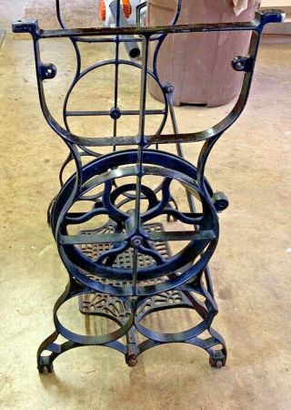 Vintage Cast Iron Treadle Sewing Machine Base Table Legs Stand