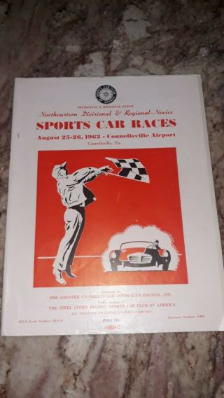 1962 Connellsville Pa Northeast Division Sports Car Races Program