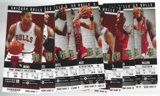 2011 - 12 Nba Chicago Bulls Complete Full Season Basketball Tickets - 40 Tix