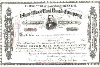 1957 Ware River Railroad Company Capital Stock Certificate - Massachusetts