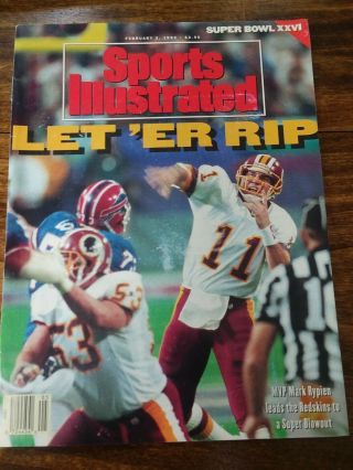 February 3,  1992 Mark Rypien Washington Redskins Bowl Sports Illustrated