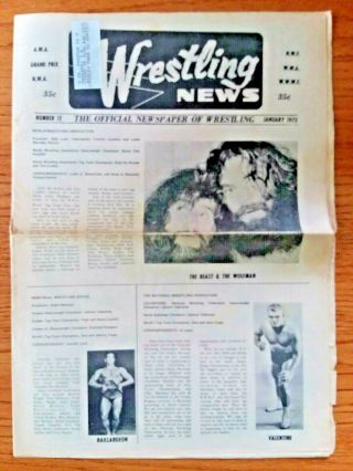 The Wrestling News 12 1/73 Newspaper 12 Pgs Loaded W/area Closeups,  Champs,  Pics