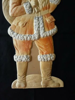 Antique German Standing Embossed Cardboard Santa Claus Display (15 