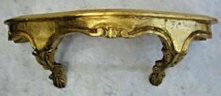 Wow Large Vintage Gold Gilt Carved Wall Sconce Shelf Antique Wood Florentine
