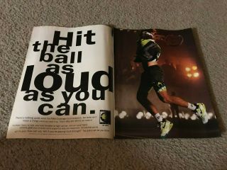 Vintage 1990 Andre Agassi Nike Challenge Court Shoes Shirt Poster Print Ad