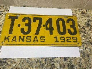 1929 Kansas License Plate T - 37 - 403