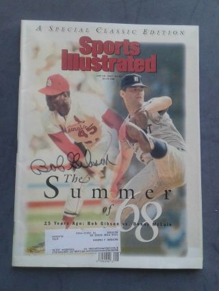 Bob Gibson Autographed Sports Illustrated July 19,  1991 Excllent