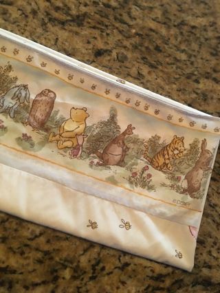 Vintage Winnie The Pooh Hundred Acre Wood Pillow Case Pastel Disney Standard