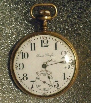 Antique Trans Pacific 21j Swiss Pocket Watch In Gold Filled Case