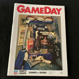 1989 Nfl Football Program Seattle Seahawks Steve Largent 