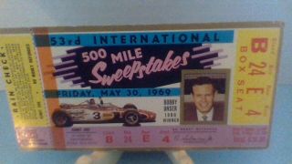 1969 Indianapolis 500 Ticket Bobby Unser