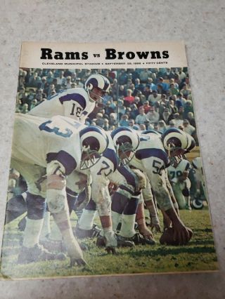 1968 Nfl Football Program Los Angeles Ram Vs Cleveland Browns Municipal Stadium
