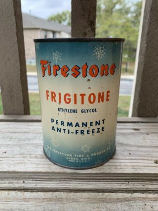 Vintage Firestone Quart Oil Can Empty Metal