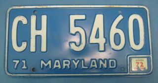 1971 1972 Maryland License Plate 2