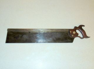 Antique Disston 18 " Back Saw Made For Millers Falls Langdon Miter Box - 12 Ppi -