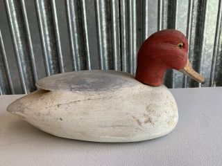 Vintage Wooden Hand Carved Duck Decoy Bird 13.  5x6x7