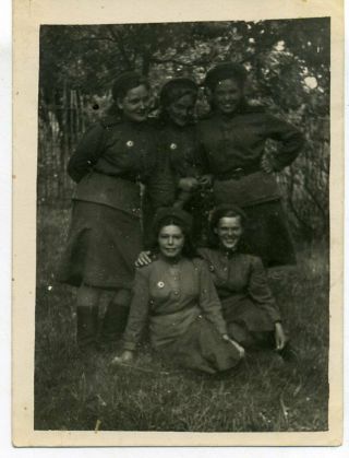 1944 June Ww2 Girls Women Red Army Rkka Russian Vintage Photo
