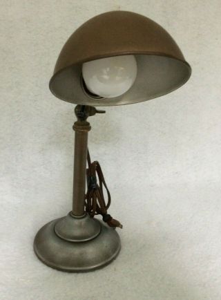 Antique C.  1907 Adjustable Industrial Task Table Desk Lamp Bryant 250 Steam Punk