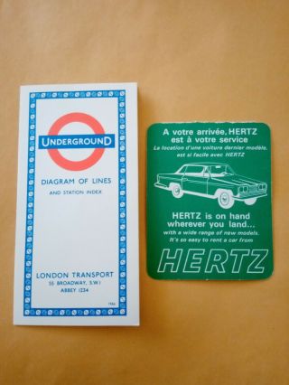 1966 London Transport Underground Tube Map,  In,  Cart Hertz.