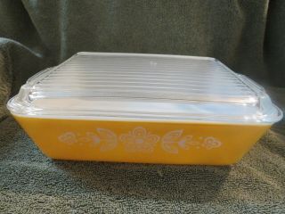 Vintage Pyrex Butterfly Gold Covered Casserole Dish 1 1/2 Qt. ,  0503