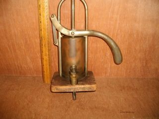 T326 Antique Nickle Plated Brass Pump For ? Marked J.  B.  Fox Chicago Patent 1897