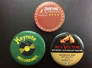 3 Vintage Rca Victor Duotone Company Keynote Record Record Duster Cleaner Brush