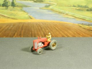 Old Vintage Matchbox Lesney No.  4 Massey - Harris Tractor With Gray Wheels