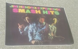 Vintage Jimi Hendrix Poster Import Printed In England Antique - Smash Hits Album