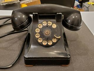 Vintage 1955 Antique Bell System Western Electric 302 Black F1 Rotary Telephone