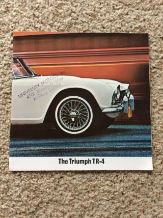 1960s British Triumph Tr - 4 Dealership Showroom Color Sales Handout