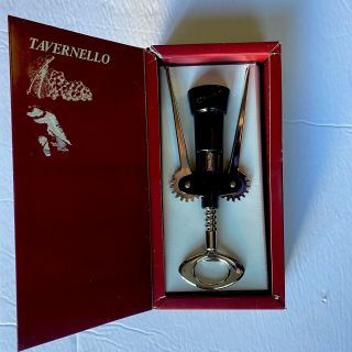 Tavernello Corkscrew Fgb Made In Italy 10  Black Enameled Heavy Duty Antique