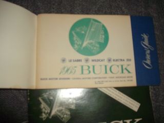 1965 Buick Owner ' s Guide Owner Protection Plan Approved Accessory Booklet ^ 2