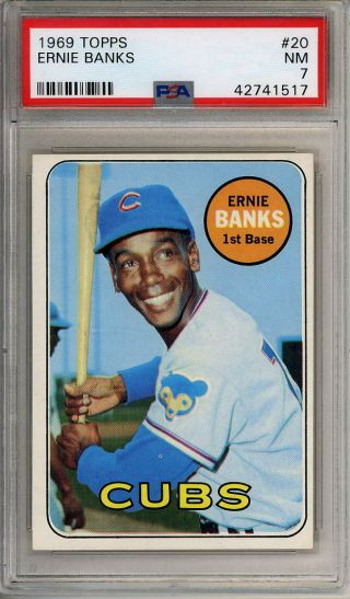 1969 Topps 20 Ernie Banks Chicago Cubs Psa 7