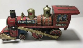 Vintage ‘fancy Train’ F - 1960 Marisan Made In Japan Tin Toy
