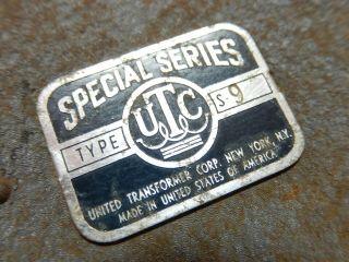 Vintage Utc S - 9 Universal Driver Transformer,  Pp Driver Plates To Grid