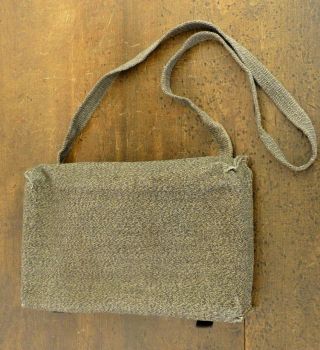 Antique Wwi Swiss Army Military Messenger Leather Bag Salt Pepper Canvas 1915