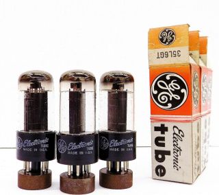 Trio Of N.  O.  S Vintage General Electric 35l6gt Vacuum Tubes W/matching Codes