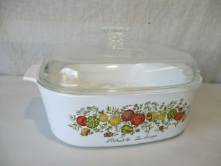 Vintage Corning Ware Spice Of Life Casserole A - 84 - B 4 Qt Dish / Glass Lid Excell