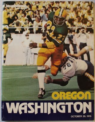 1974 Oregon Ducks Vs.  Washington Huskies Program College University Football
