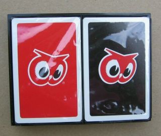 2 Decks Vintage Red Owl Grocery Store Advertising Playing Cards In Case