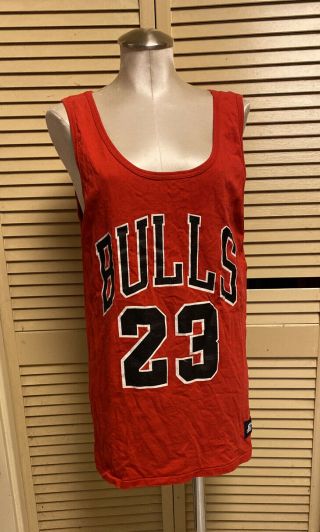 Michael Jordan Vintage Starter Bulls 23 Red Tank Top Size L/xl