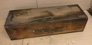 Antique Ingersoll - Rand Company Pneumatic Tools Wood Tool Box Crate Sliding Top