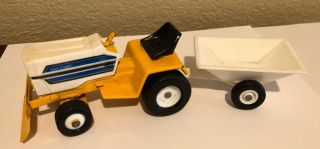 Vintage Ih Toy Cub Cadet Tractor With Blade And Dump Wagon