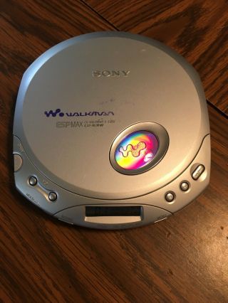 Vintage Silver Sony D - E350 Walkman Personal Cd Player Well