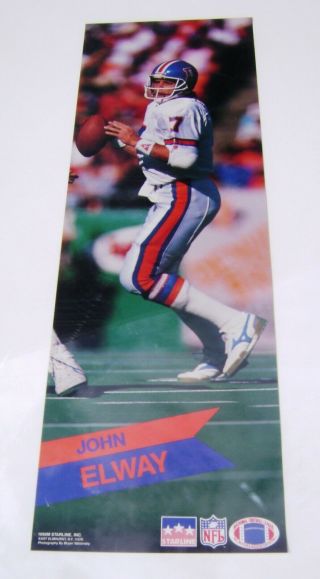 1990 Starline Denver Broncos John Elway Poster 26 " X 8.  5 "