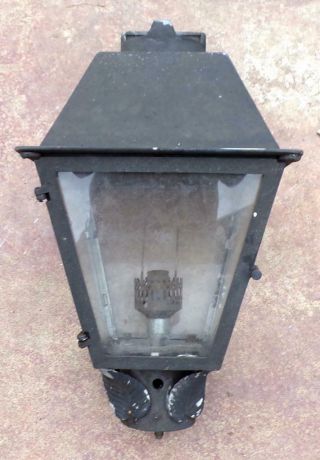 Vintage Black Glass Outdoor Lantern Porch Lamp Glass Cover Gas Light