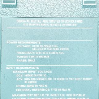 FLUKE - Model 8800A/AF - Digital Multimeter Vintage Classic Benchtop Multimeter 3