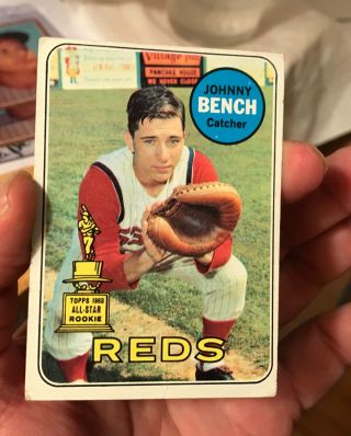 Johnny - Bench - Topps - 1969 - 95 - Vintage - 1968 - All - Star - Rookie - Baseball - Card