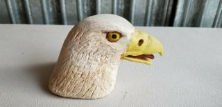 Vintage Wooden Hand Carved Duck Decoy Bald Eagle