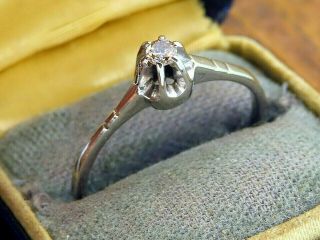 Vintage Palladium Art Deco Antique Diamond Solitaire Engagement Wedding Ring